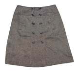 Apt 9 Skirt Womens Size 10 Brown Buttons Zip Side 16W x 23L A Line Academia