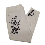 WHBM White House Black Market Pants Cropped Embelished Embroidered Womens 12