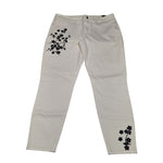 WHBM White House Black Market Pants Cropped Embelished Embroidered Womens 12