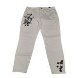 WHBM White House Black Market Pants Cropped Embelished Embroidered Womens 12