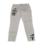 WHBM White House Black Market Pants Cropped Embelished Embroidered Womens 12