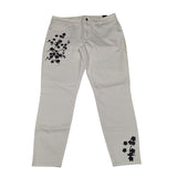 WHBM White House Black Market Pants Cropped Embelished Embroidered Womens 12