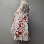 Maurices Tank Top Prairie Floral Sleeveless Womens Large with Tags Ruffle Button