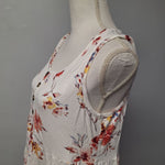 Maurices Tank Top Prairie Floral Sleeveless Womens Large with Tags Ruffle Button