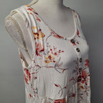 Maurices Tank Top Prairie Floral Sleeveless Womens Large with Tags Ruffle Button