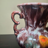 German Jasba Drip Vase Brown Fall Handle Small 4 Inch Vintage Classic