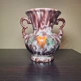 German Jasba Drip Vase Brown Fall Handle Small 4 Inch Vintage Classic