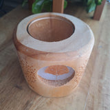 Wooden Candle Holder Leaf Fall Rustic Tree Cabin Cottage Country Wax 5 Inch Tall