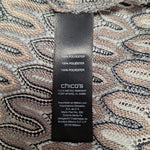 Chicos Travelers Collection Duster Long Thin Knit Metallic Womens Size 1 Gray