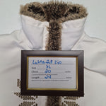 Luhta Faux Fur Full Zip Sweatshirt Jacket White Womens XL Brown Board Ski Lodge
