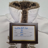 Luhta Faux Fur Full Zip Sweatshirt Jacket White Womens XL Brown Board Ski Lodge