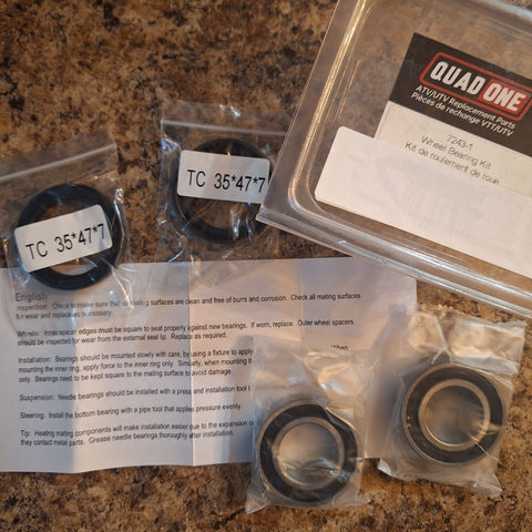 Quad One Wheel Bearing Kit Kawasaki Mule Yamaha Tri Zinger Replacement Set ATV