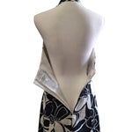 Vintage David Meister Dress Halter Womens 8 Gown Black White Zip Back USA Made