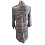 Chicos Travelers Collection Duster Long Thin Knit Metallic Womens Size 1 Gray
