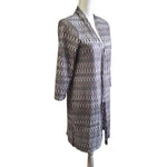 Chicos Travelers Collection Duster Long Thin Knit Metallic Womens Size 1 Gray