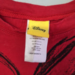 Disney Cropped Shirt Minnie Mouse Red Black Womens Small Rolled Raw Hem