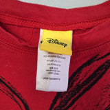 Disney Cropped Shirt Minnie Mouse Red Black Womens Small Rolled Raw Hem