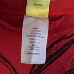 Disney Cropped Shirt Minnie Mouse Red Black Womens Small Rolled Raw Hem