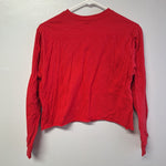 Disney Cropped Shirt Minnie Mouse Red Black Womens Small Rolled Raw Hem