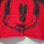 Disney Cropped Shirt Minnie Mouse Red Black Womens Small Rolled Raw Hem