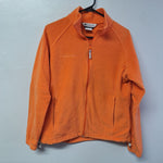 Columbia Full Zip Fleece Orange Womens Large Pockets Spring Fall Jacket Pumpkin