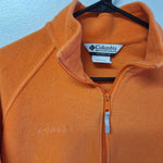 Columbia Full Zip Fleece Orange Womens Large Pockets Spring Fall Jacket Pumpkin