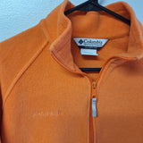 Columbia Full Zip Fleece Orange Womens Large Pockets Spring Fall Jacket Pumpkin