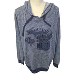 Great Lakes Up North Michigan Hoodie Peninsula Lightweight Blue Womens L