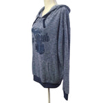 Great Lakes Up North Michigan Hoodie Peninsula Lightweight Blue Womens L