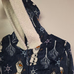 Disney Frozen II Olaf Pajama Sleepwear Hooded One Piece Fill Zip Adult XS
