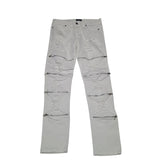 CJ Black Premium Jeans Zipper Distressed Rips Thrashed Punk White Mens 30 x 30