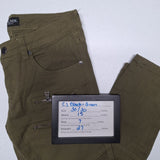 CJ Black Premium Jeans Zipper Skinny Flex Punk Green Mens 30 x 30 Rouched Rock