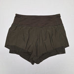 Lululemon Athletica Squad Goal Shorts Workout Green Layers Womens 4 Stretch