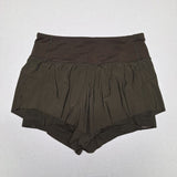 Lululemon Athletica Squad Goal Shorts Workout Green Layers Womens 4 Stretch