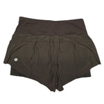 Lululemon Athletica Squad Goal Shorts Workout Green Layers Womens 4 Stretch