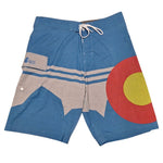 Colorado Bred Board Shorts Swim Trunks Mens 34 Blue Pocket Drawstring Summer
