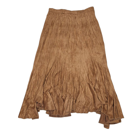 Flair Skirt Faux Suade Cowgirl Native Country Ruffle Asymmetrical Womens Small