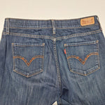 Levis Perfect Waist Straight Leg 525 Blue Jeans Womens 10 M Short Denim Elastic