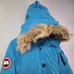 Ganada Goose Chilliwack Down Jacket Topaz Blue Iceberg Bomber Parka Womens XS