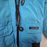 Ganada Goose Chilliwack Down Jacket Topaz Blue Iceberg Bomber Parka Womens XS
