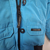 Ganada Goose Chilliwack Down Jacket Topaz Blue Iceberg Bomber Parka Womens XS