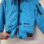 Ganada Goose Chilliwack Down Jacket Topaz Blue Iceberg Bomber Parka Womens XS
