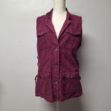 Maurices Vest Button Collar Purple Womens Large Tags Pockets