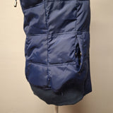 Papermoon Vest Removable Hood Faux Fur Winter Fall Blue Womens Large Zip Snap