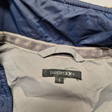 Papermoon Vest Removable Hood Faux Fur Winter Fall Blue Womens Large Zip Snap