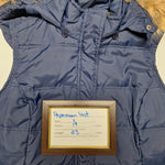 Papermoon Vest Removable Hood Faux Fur Winter Fall Blue Womens Large Zip Snap