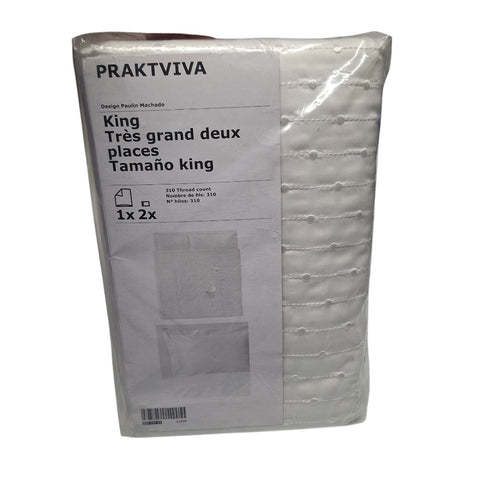 Ikea Praktviva King Duvet Sham Set White Simple Clean Modern Cozy