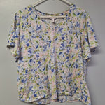 Lauren Conrad LC Tee Shirt Floral Summer Spring Womens Plus XXL Flutter Sleeve