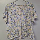 Lauren Conrad LC Tee Shirt Floral Summer Spring Womens Plus XXL Flutter Sleeve
