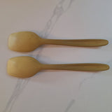 Lille Kirsten Rosti Mepal Denmark Spoons Vintage 7.5 Inch Small Serving Set of 2